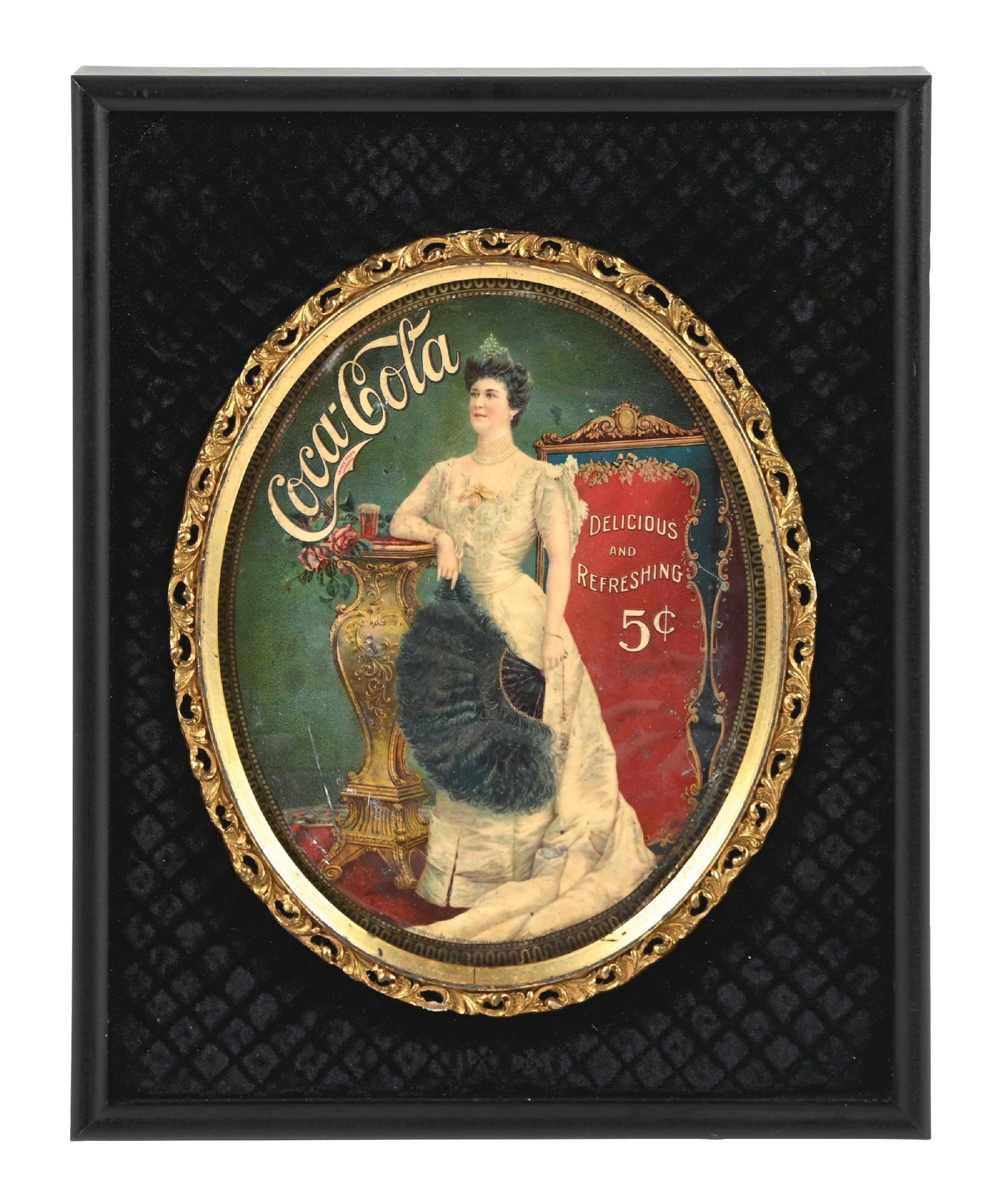 1905 COCA-COLA LILIAN NORDICA CAMEO CARDBOARD SIGN (1 of 2)