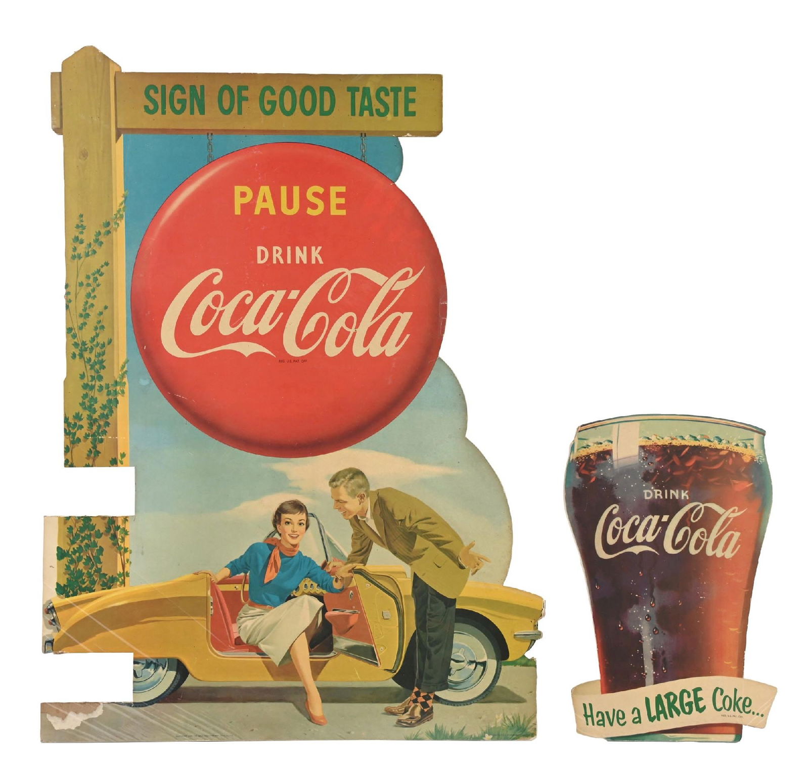 DRINK COCA-COLA "SIGN OF GOOD TASTE" CARDBOARD FESTOON (1 of 2)