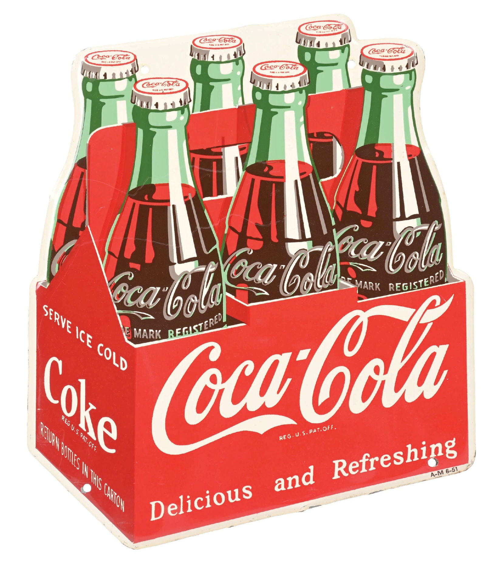 COCA-COLA DIE-CUT 6-PACK SIGN (1 of 3)