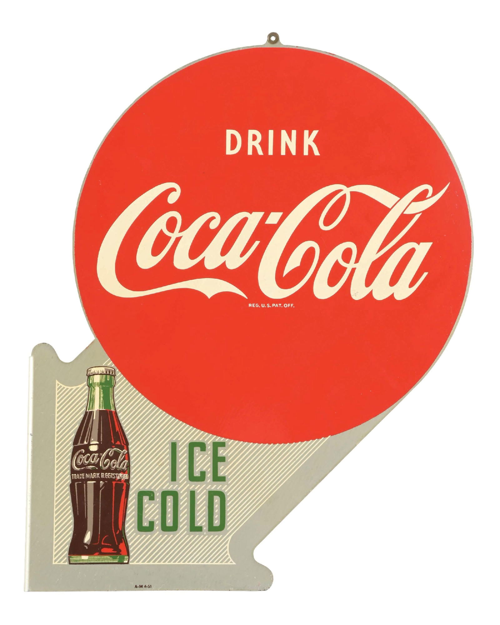 COCA-COLA "ICE COLD" TIN FLANGE SIGN (1 of 3)