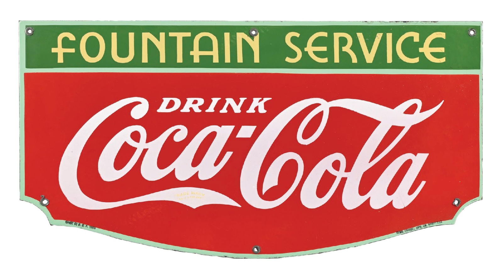 COCA-COLA FOUNTAIN SERVICE PORCELAIN SIGN (1 of 4)