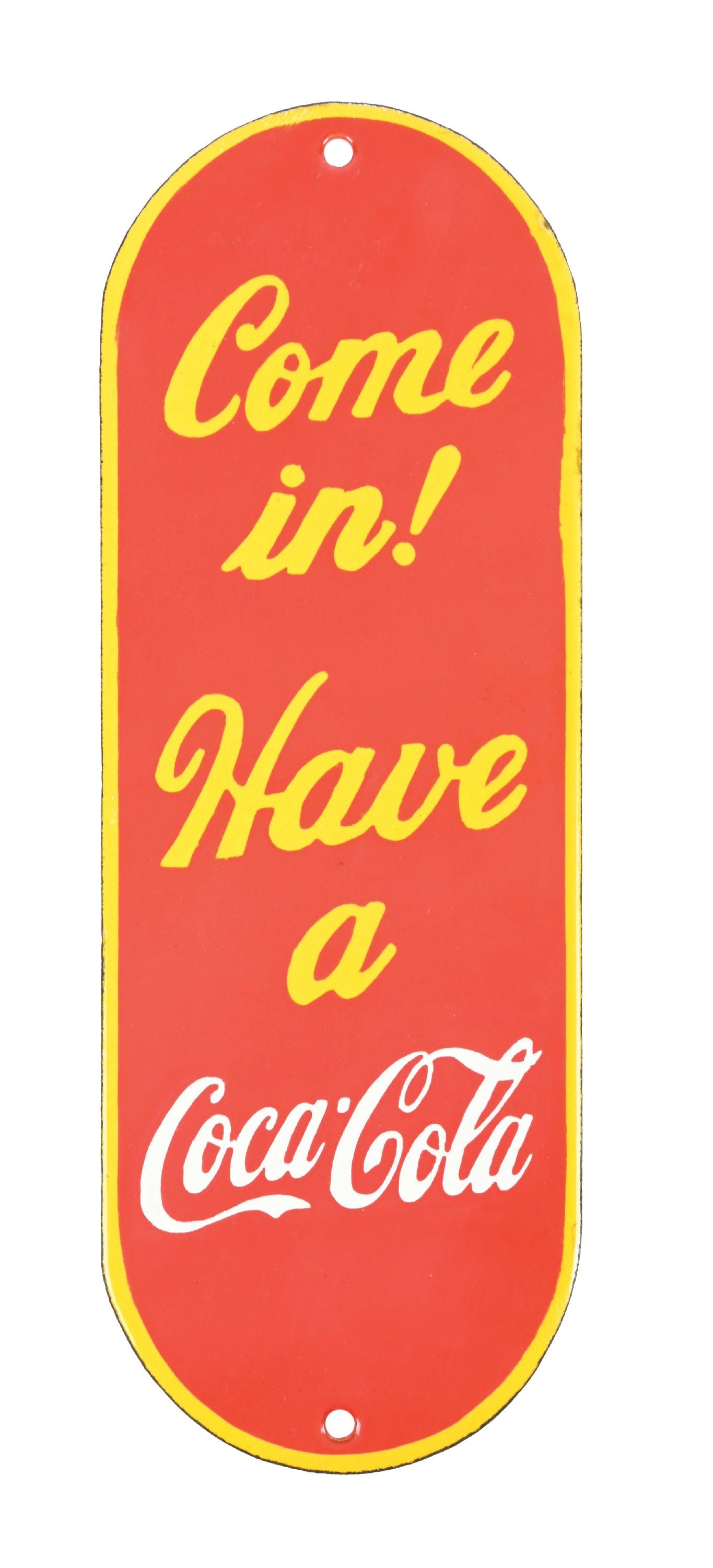 PORCELAIN COCA-COLA DOOR PUSH (1 of 2)