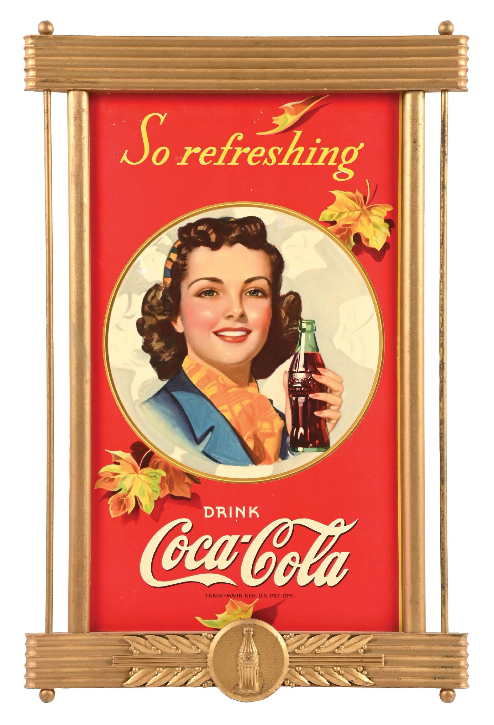 COCA-COLA CARDBOARD ADVERTISING IN THE ORIGINAL KAY FRAME (1 of 2)