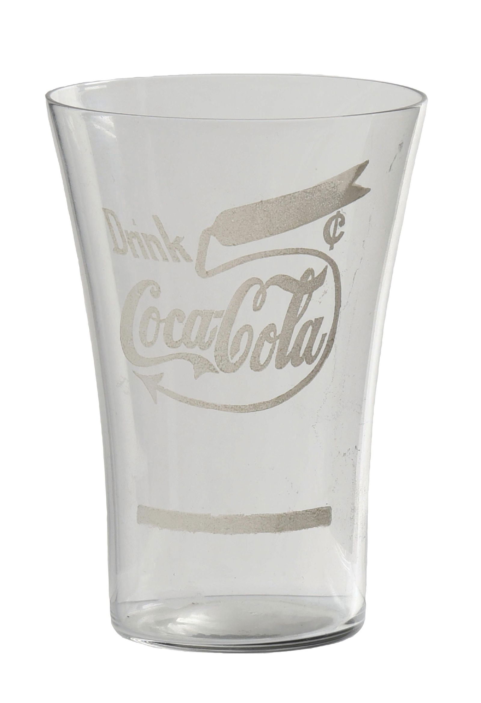 DRINK COCA-COLA LARGE 5¢ FLARE GLASS (1 of 6)