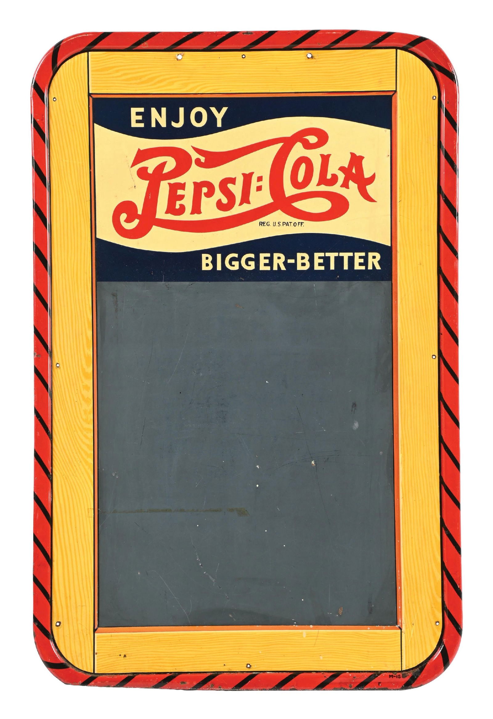 TIN SELF-FRAMED PEPSI-COLA CHALKBOARD SIGN (1 of 3)