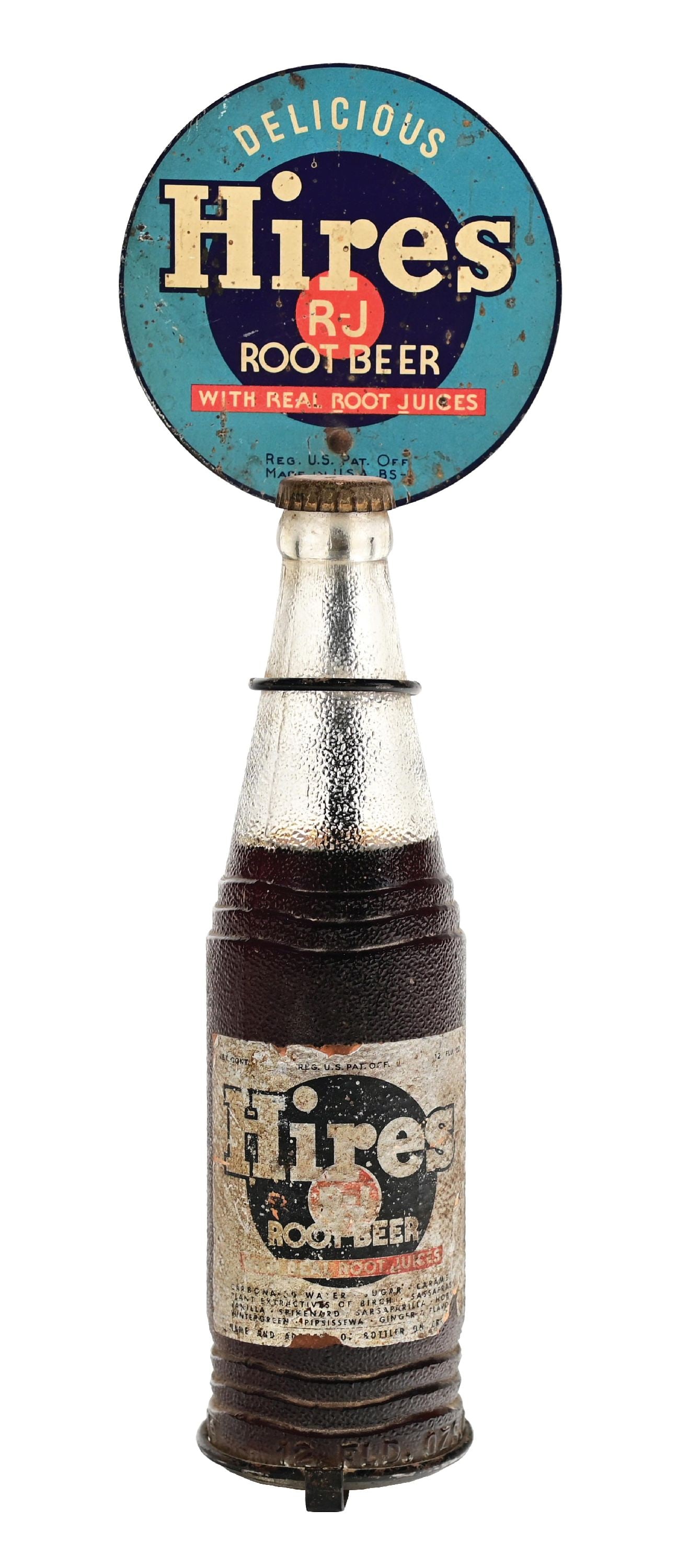HIRES ROOT BEER SINGLE BOTTLE WALL RACK W/ SIGN (1 of 4)