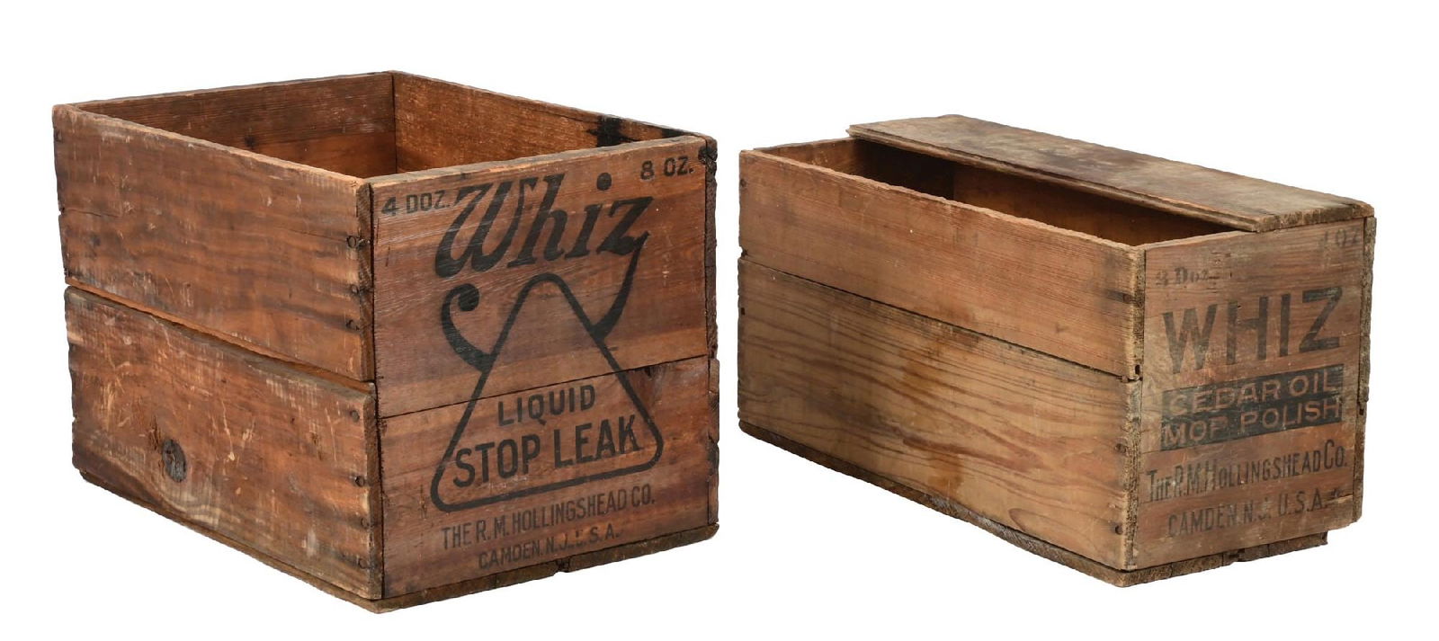 COLLECTION OF 2: WHIZ AUTOMOTIVE WOODEN SHIPPING CRATES. (1 of 2)