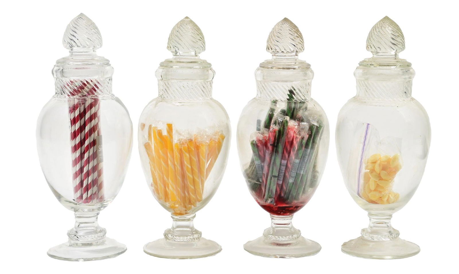 COLLECTION OF 4: SWIRL TOP CANDY JARS (1 of 3)