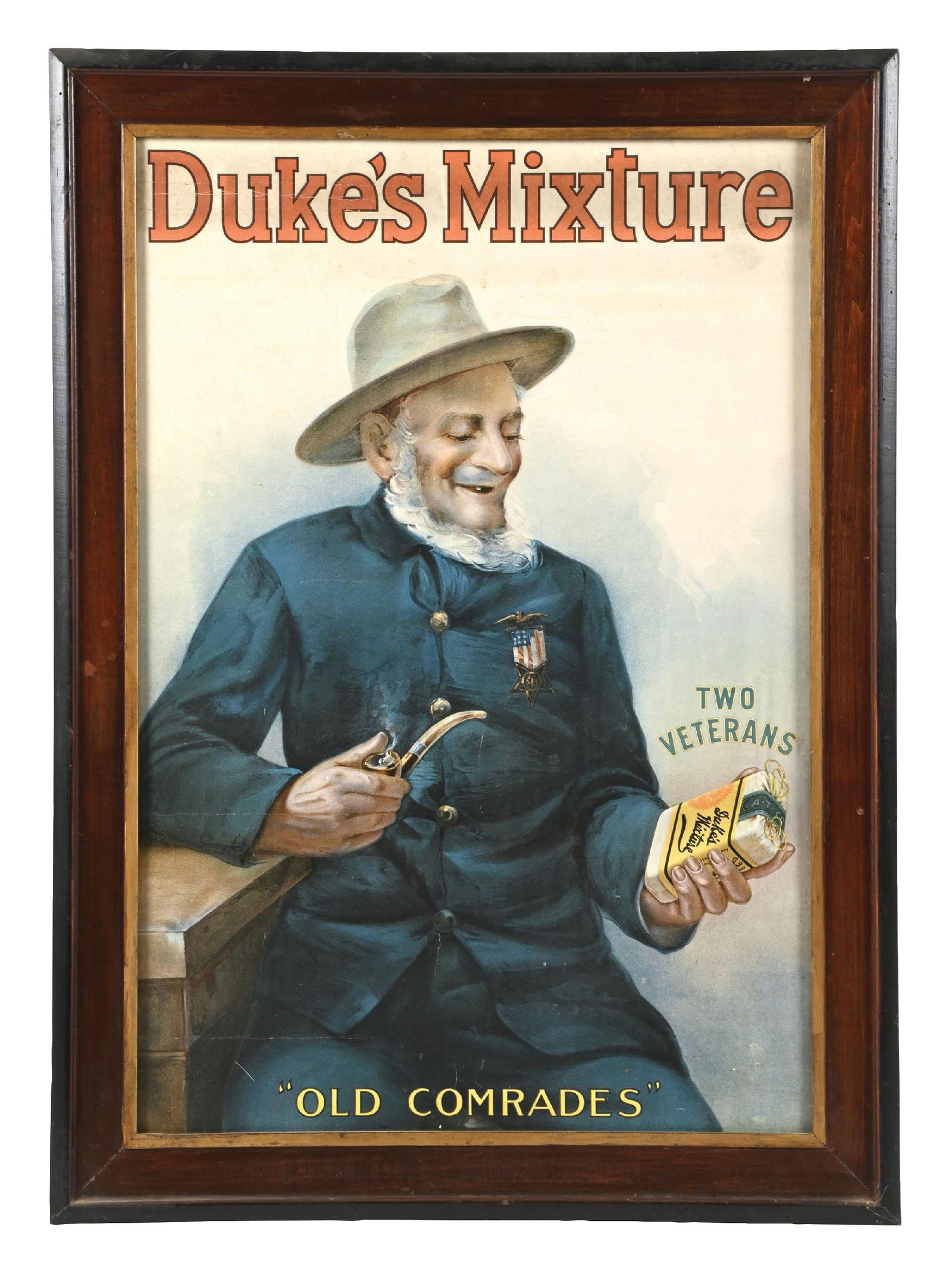 FRAMED CARDBOARD ADVERTISEMENT FOR DUKE'S MIXTURE (1 of 2)
