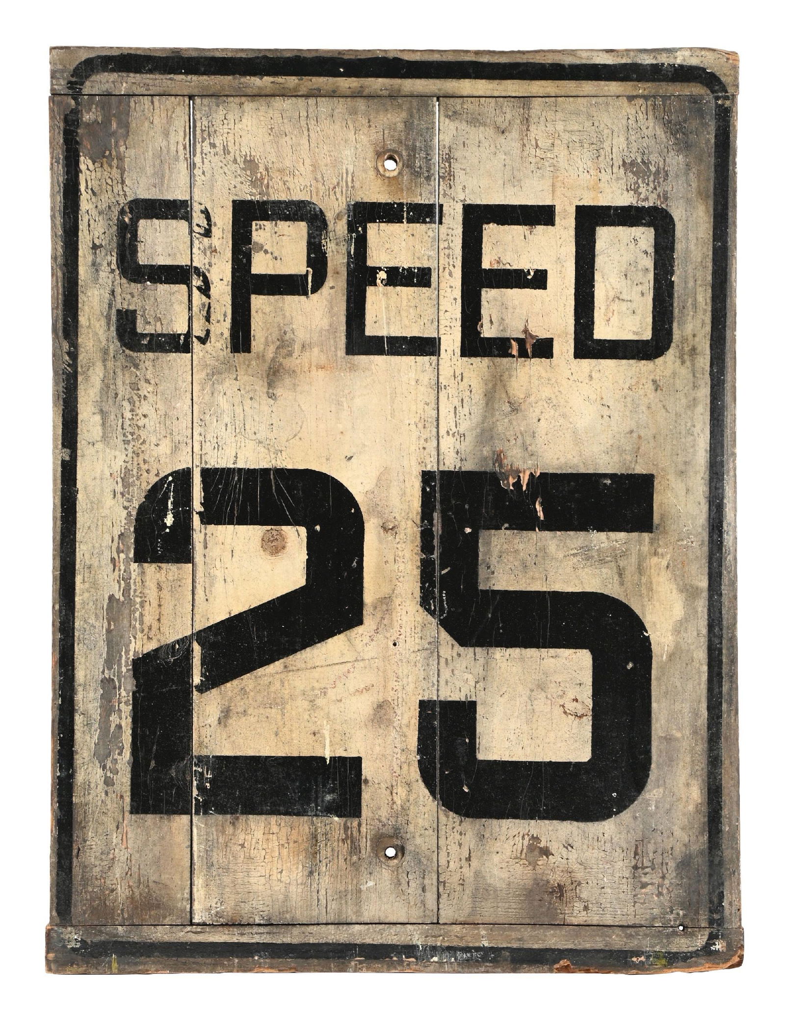 WOOD PAINTED SPEED LIMIT SIGN (1 of 2)