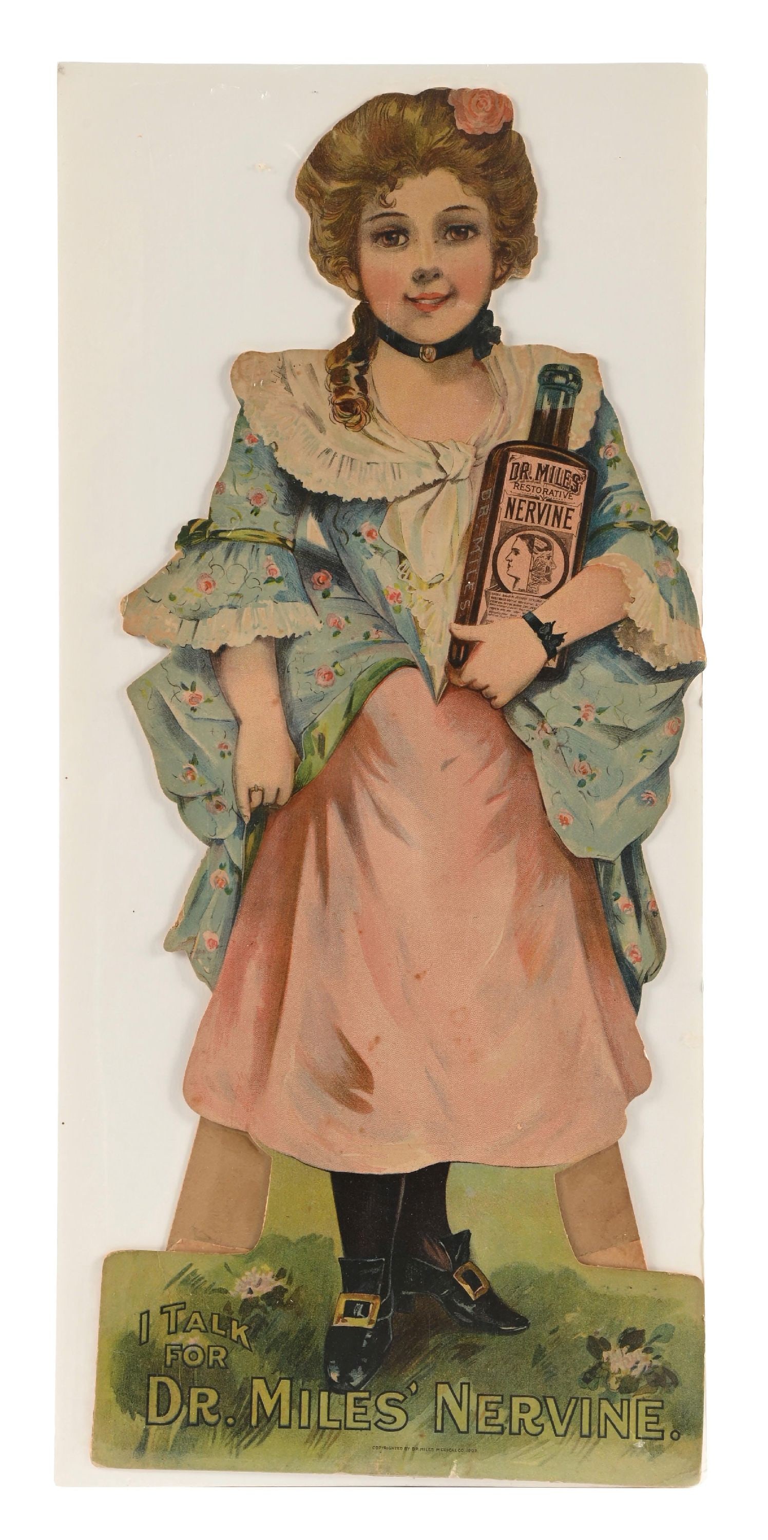 DR. MILES' NERVINE DIE-CUT CARDBOARD STAND-UP SIGN (1 of 3)