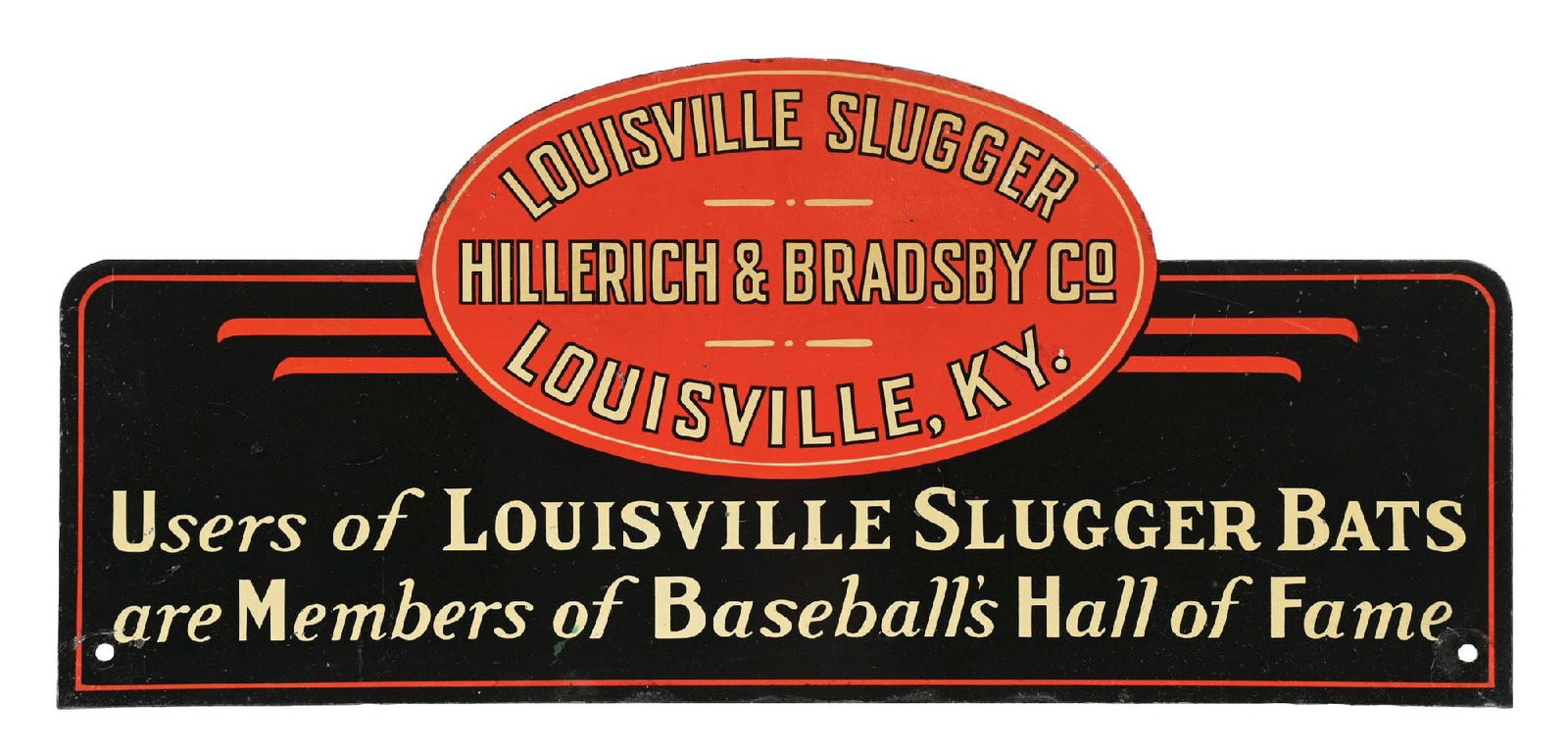 HILLERICH & BRADSBY CO. DOUBLE-SIDED RACK TOPPER SIGN (1 of 2)