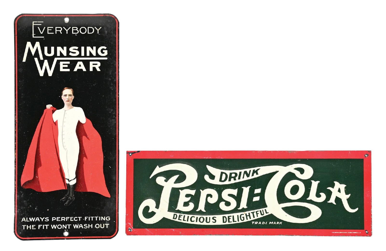 PAIR OF COUTNRY STORE ADVERTISING SIGNS (1 of 3)