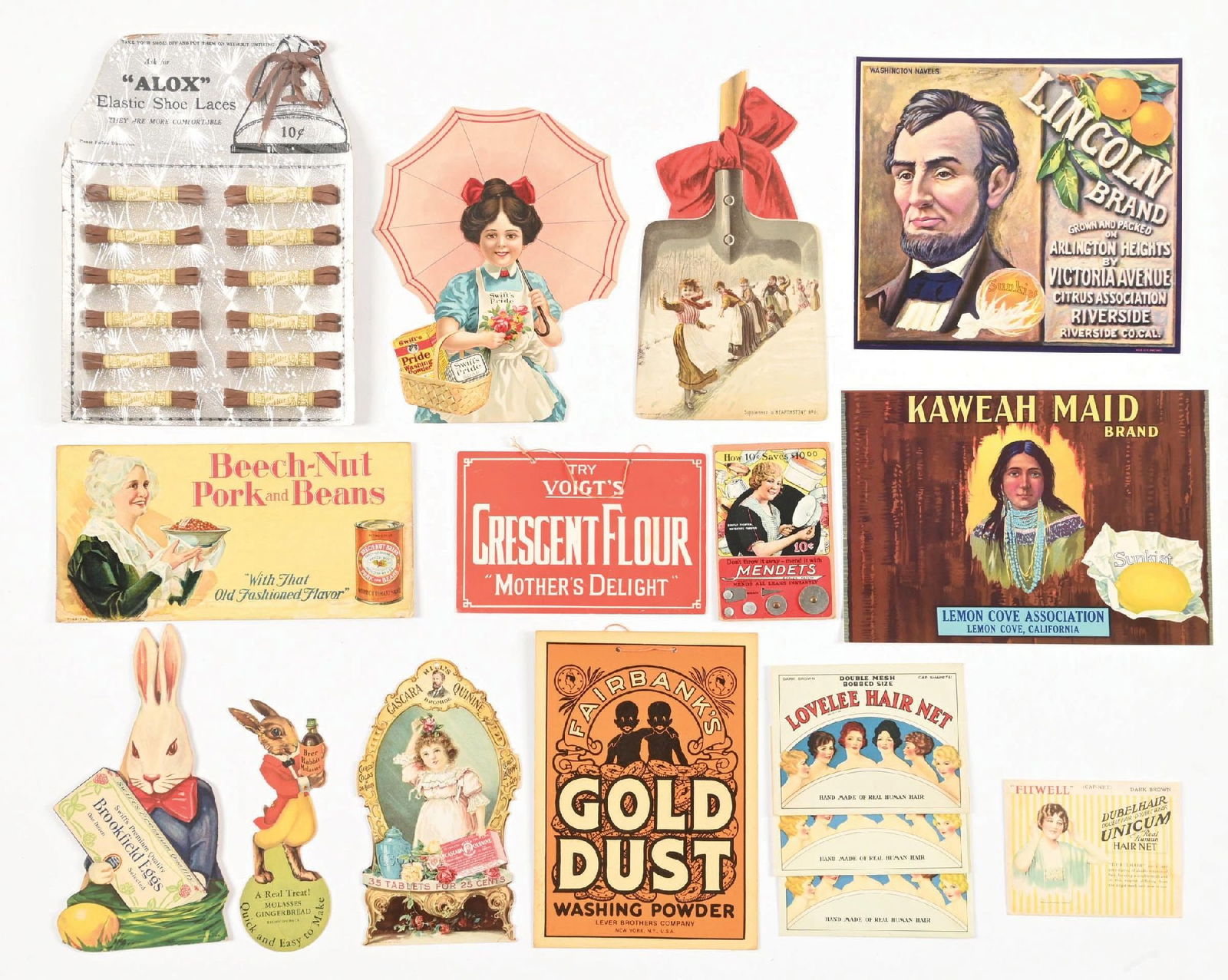 COLLECTION OF 12: VARIOUS VINTAGE COUNTRY STORE ADVERTISEMENTS (1 of 1)