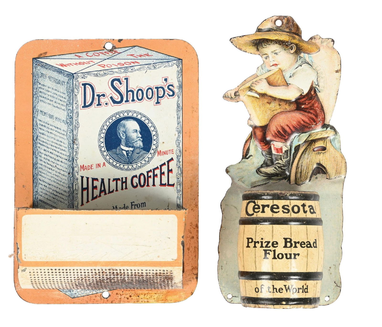 PAIR OF GRAPHIC ADVERTISING MATCH HOLDERS (1 of 2)