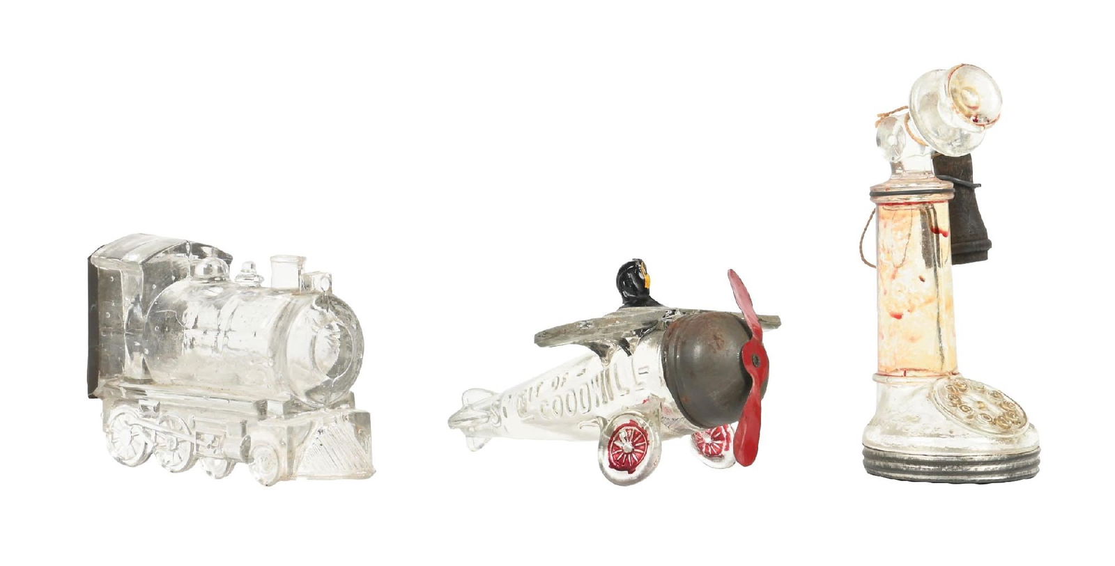 COLLECTION OF 3: GLASS CANDY CONTAINERS (1 of 4)