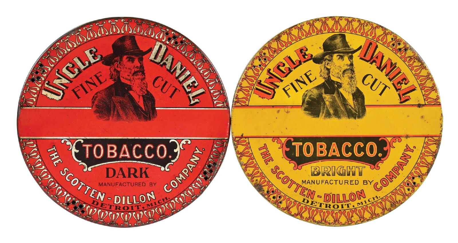 PAIR OF TOBACCO PANCAKE TINS (1 of 3)