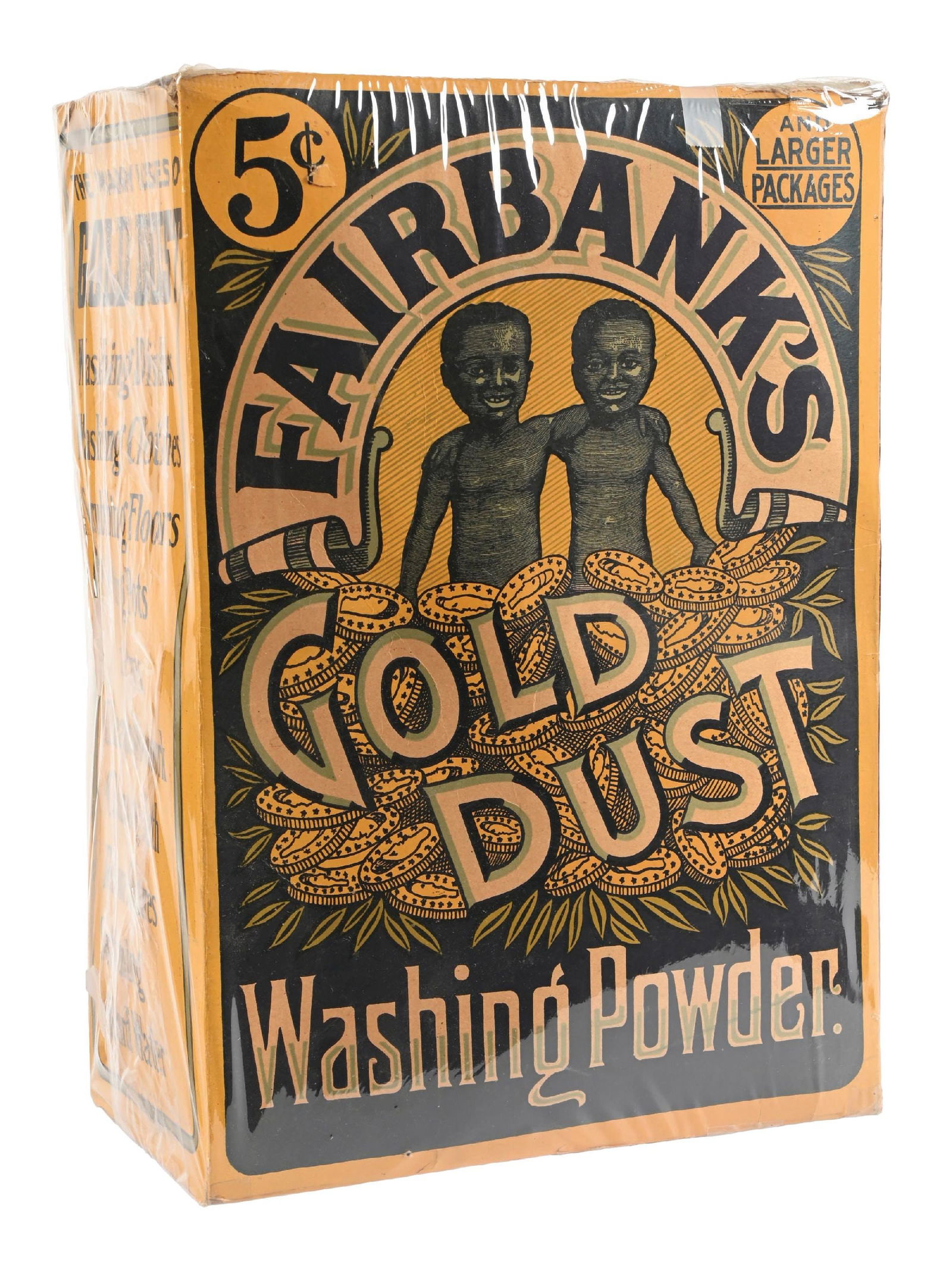 5¢ FAIRBANKS GOLD DUST WASHING POWDER CARDBOARD DISPLAY BOX (1 of 4)