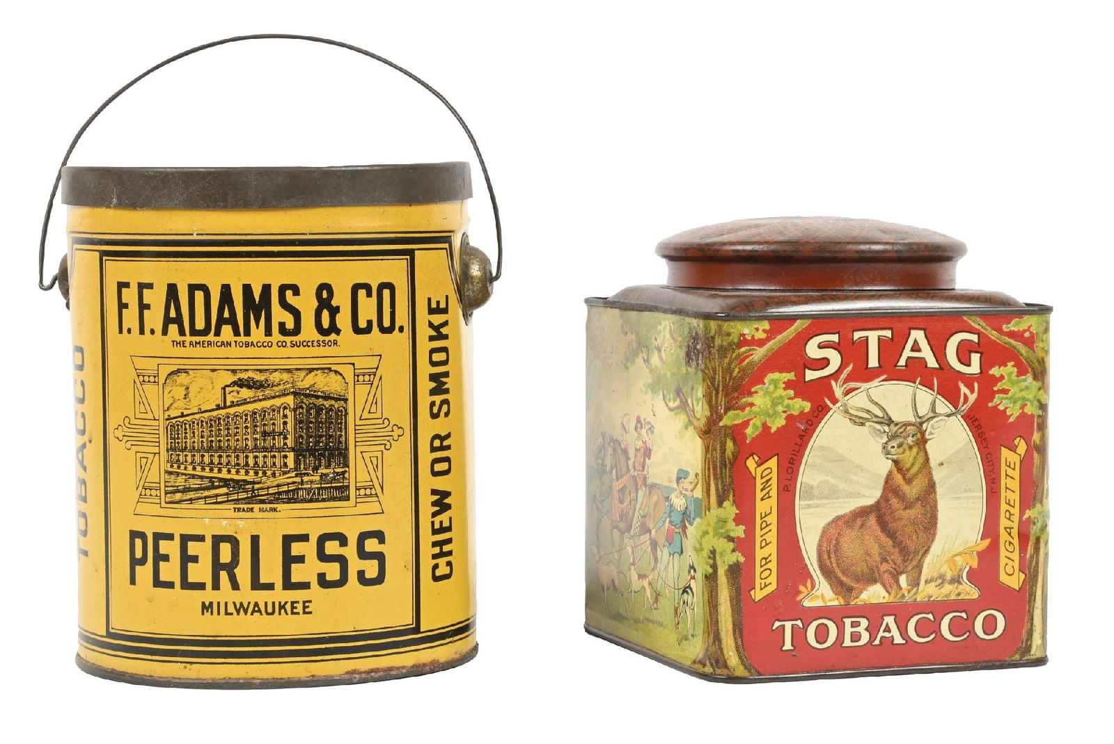 PAIR OF EARLY TOBACCO TINS (1 of 4)