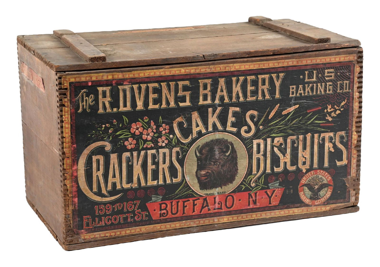 ORIGINAL R. OVENS BAKERY CAKES, CRACKERS & BISCUITS SHIPPING CRATE (1 of 5)