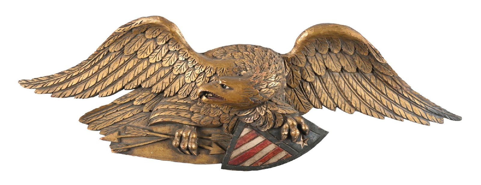 WOOD CARVED AMERICANA EAGLE (1 of 2)