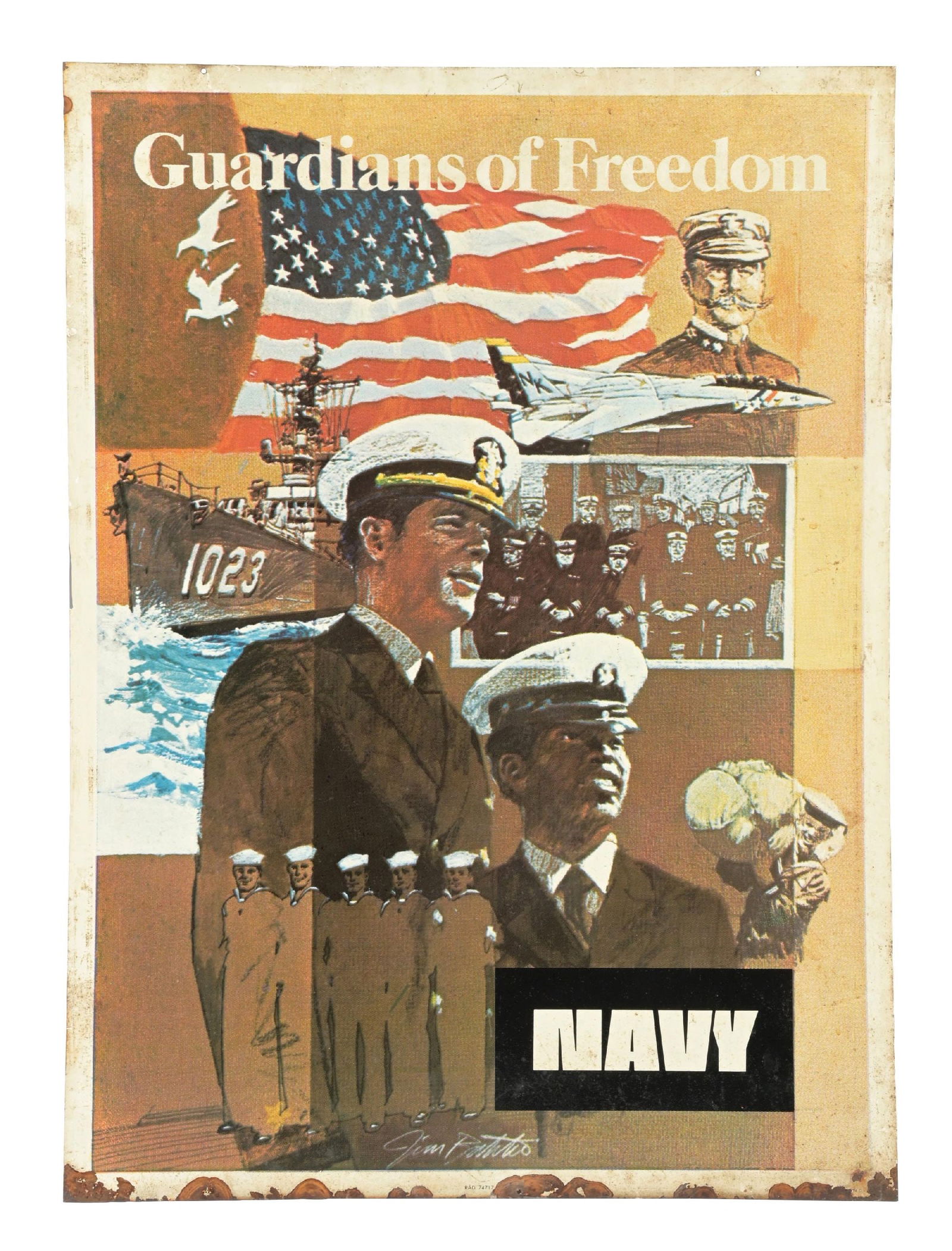 UNITED STATES NAVY TIN RECRUITMENT SIGN (1 of 2)