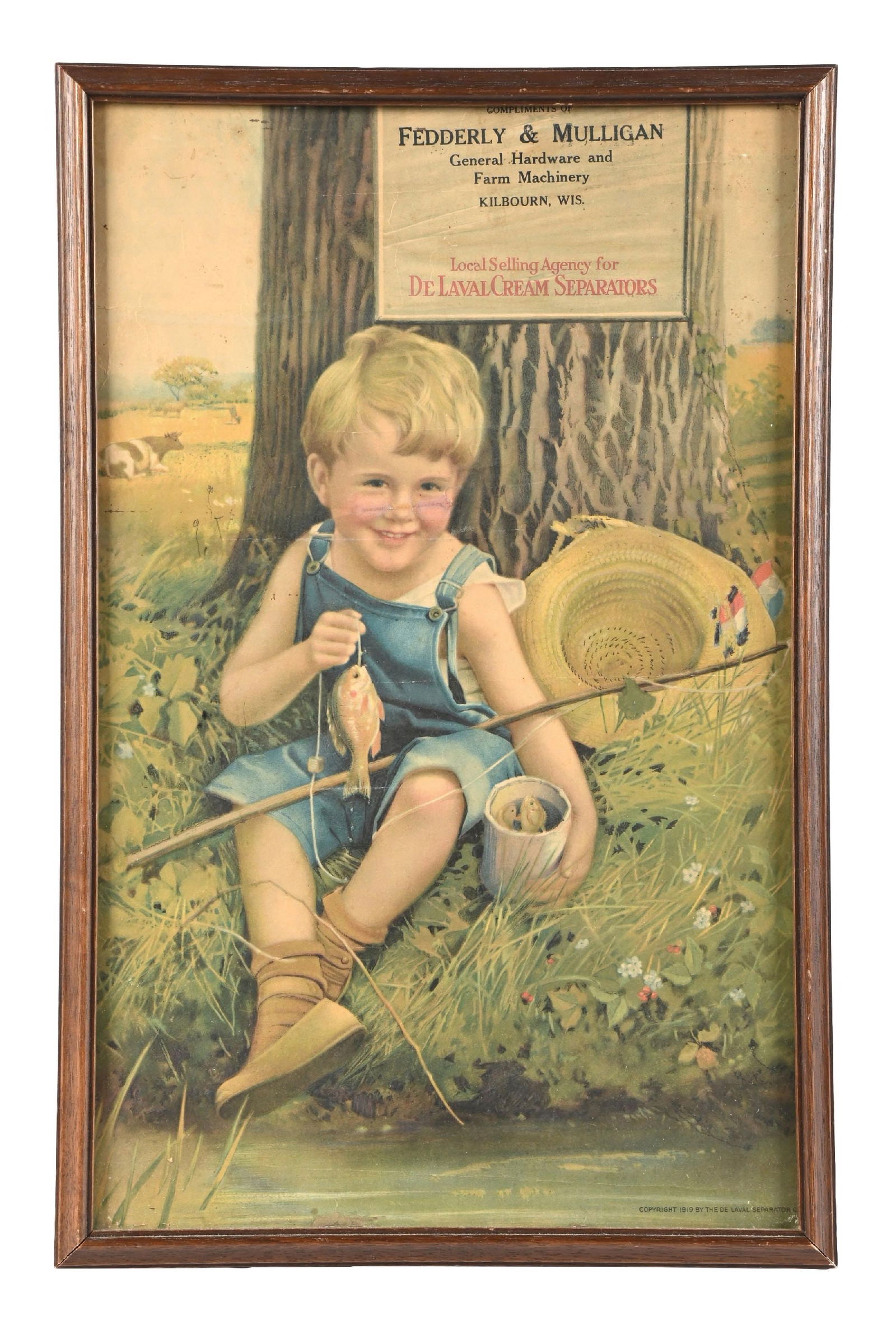 FRAMED CARDSTOCK ADVERTISING FOR FEDDERLY & MULLIGAN GENERAL HARDWARE (1 of 2)