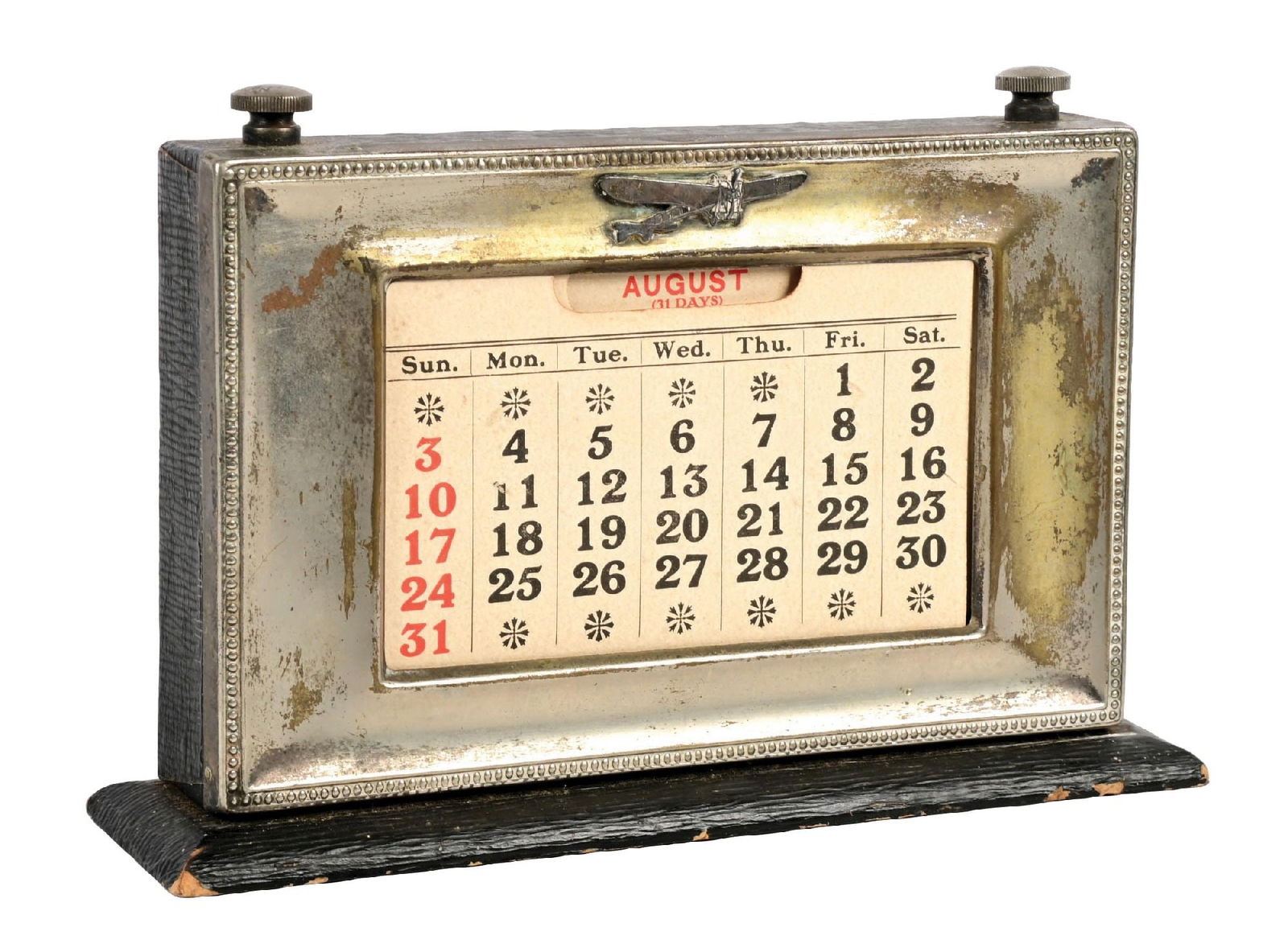 1920S DESK CALENDAR W/ AIRPLANE GRAPHIC (1 of 4)