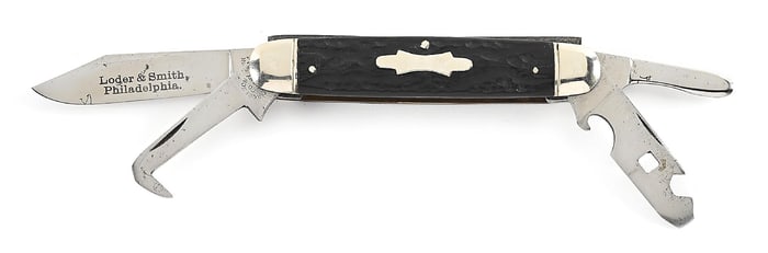 ROBESON SHUREDGE #642523 FOUR BLADE CATTLEMAN WITH LOADER & SMITH PHILADELPHIA ETCH.