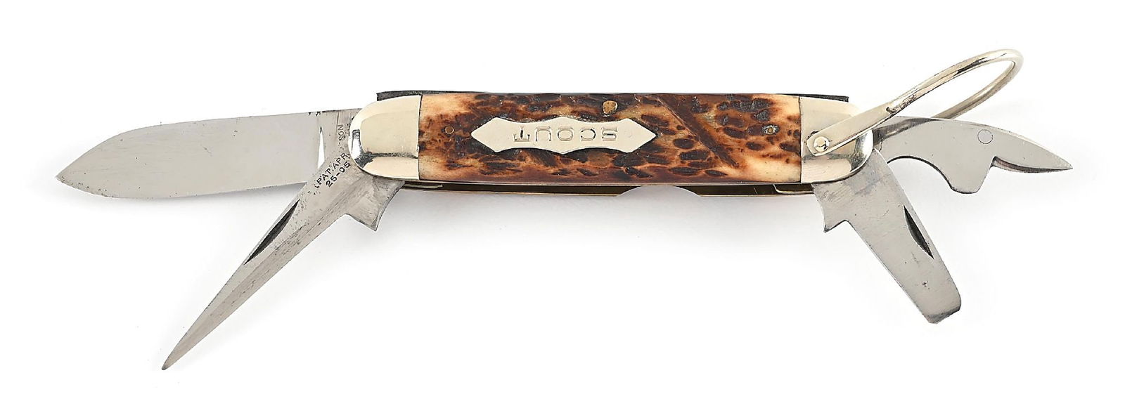 ROBESON SHUREDGE ROCHESTER, NY #642212 FOUR BLADE SCOUT KNIFE BONE HANDLES. (1 of 7)