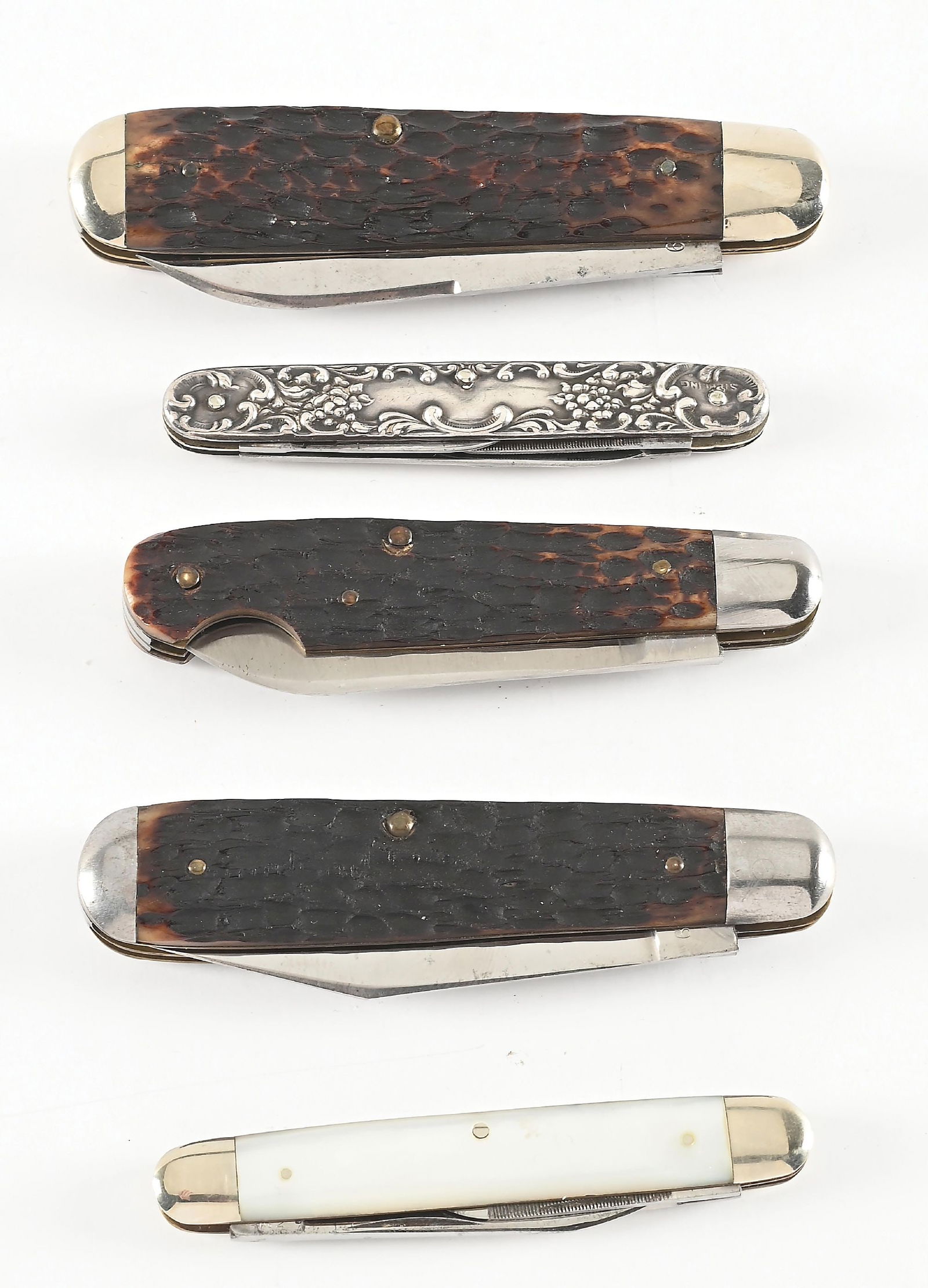 LOT OF 5: ROBESON SHUREDGE CUTLERY CO. POCKET KNIVES. - 15