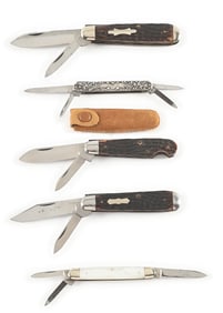 LOT OF 5: ROBESON SHUREDGE CUTLERY CO. POCKET KNIVES.