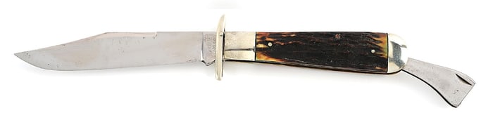 MARBLE’S GLADSTONE, MICH. USA STAG HANDLE SMALL SAFETY FOLDING HUNTER.