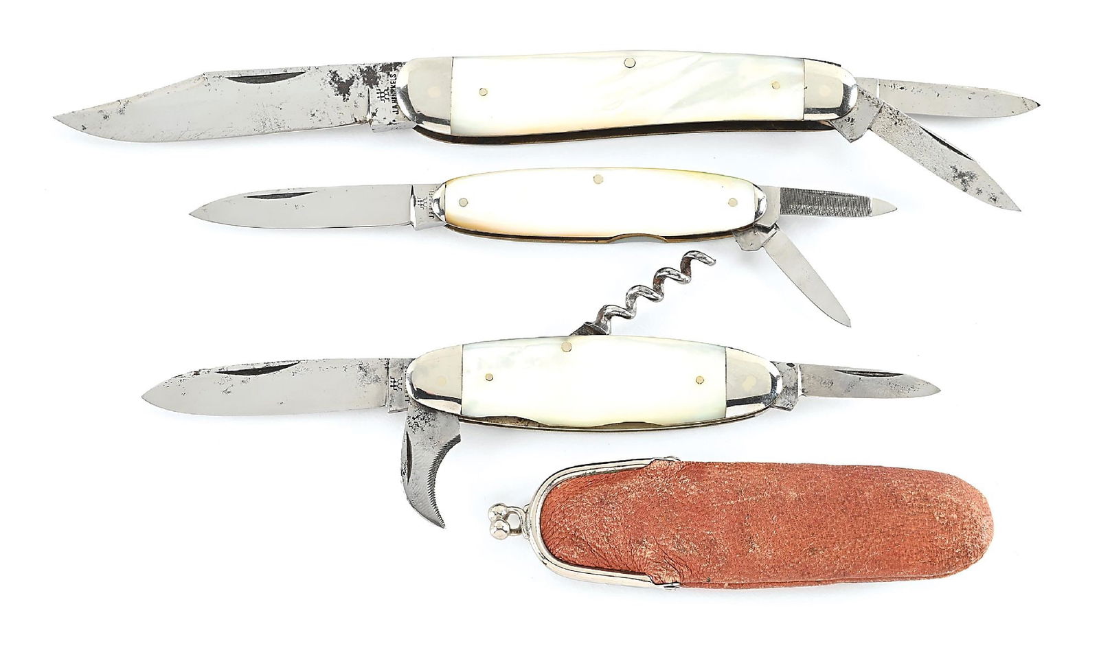LOT OF 3: J.A. HENCKELS SOLINGEN GERMANY MOTHER OF PEARL WHITTLER AND MULTI-BLADE POCKET KNIVES. (1 of 11)