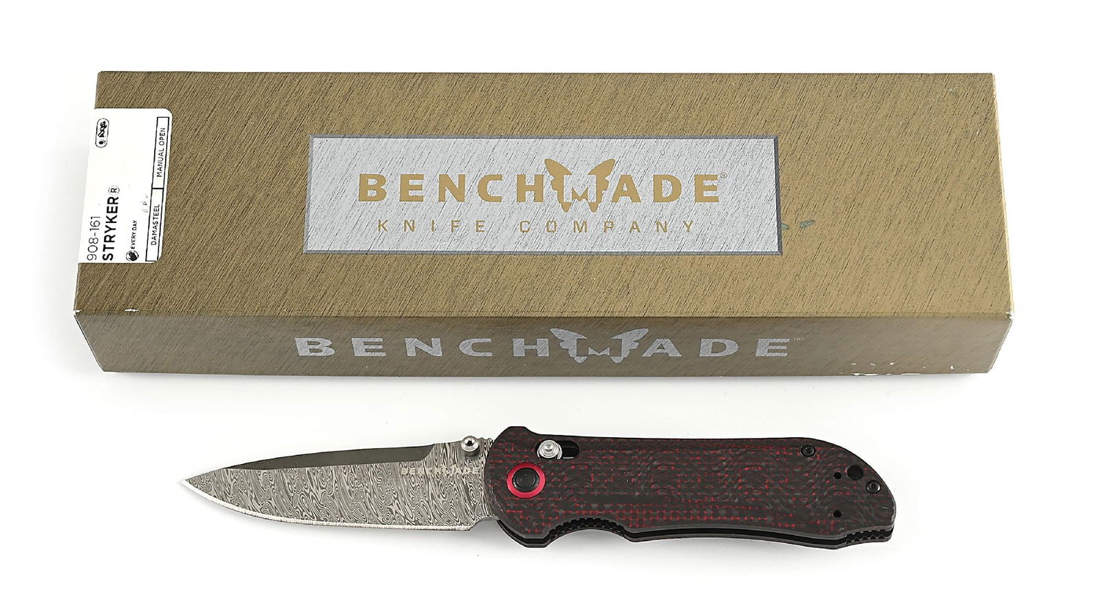 BENCHMADE GOLD CLASS STRYKER 908-161 DAMASCUS AND CARBON FIBER (1 of 9)