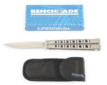 BENCHMADE BALI-SONG BUTTERFLY KNIFE MODEL 42 TITANIUM.