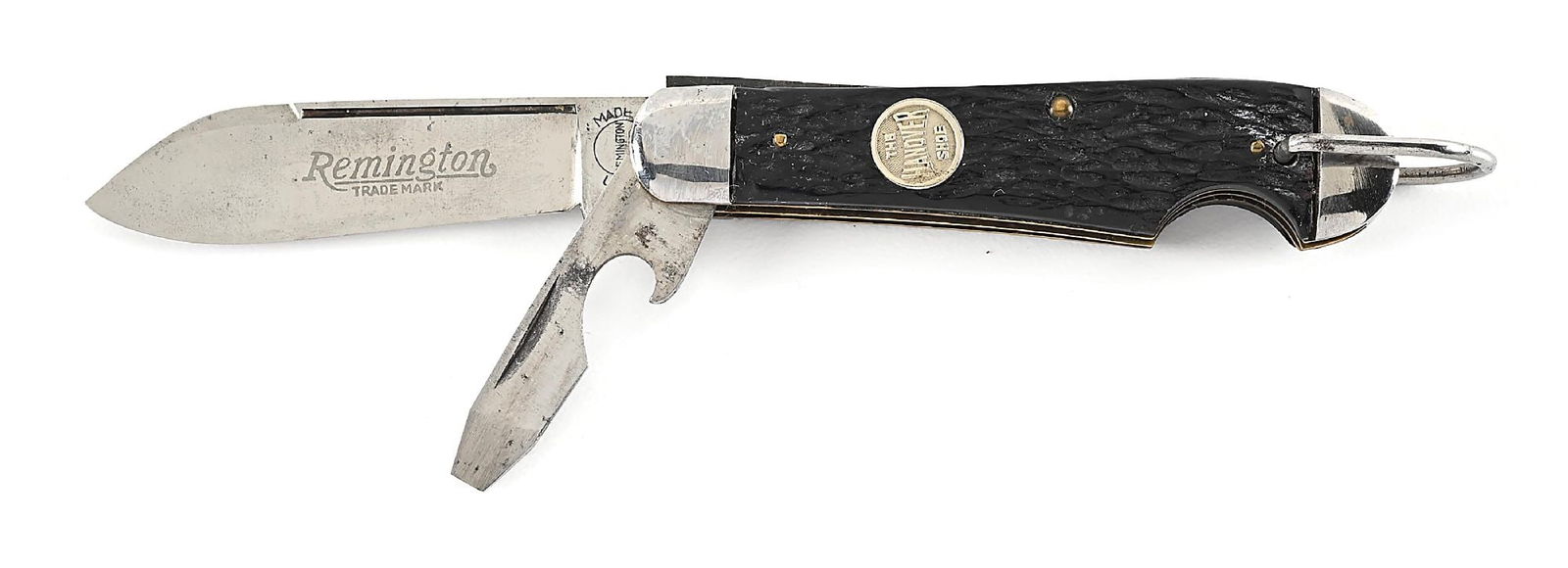 REMINGTON UMC MADE IN USA EZ OPEN HANOVER SHOE SWELL END JACK WITH FULL REMINGTON ETCH. (1 of 6)