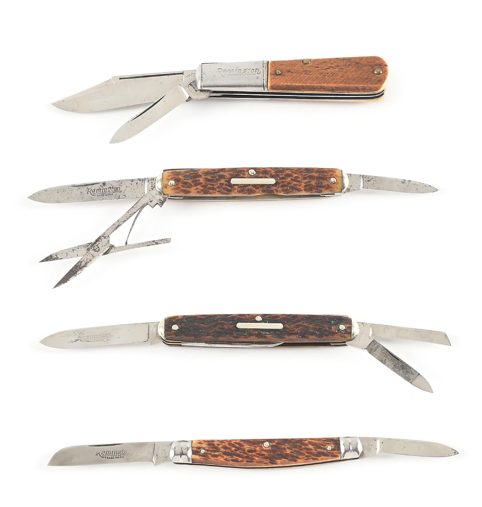 LOT OF 4: PRE-1940 REMINGTON UMC BARLOW, CONGRESS, AND SENATOR POCKET KNIVES, (1 of 16)