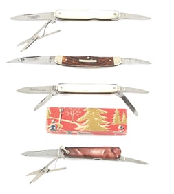 LOT OF 4: C. PRE-1940 REMINGTON UMC MADE IN USA POCKET KNIVES.