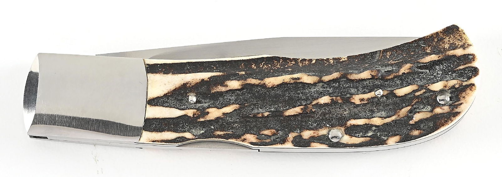 CUSTOM MADE JOEL CHAMBLIN STAG HANDLE LOCK BACK FOLDER. - 5