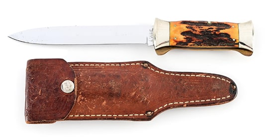 C. 1920-1940 CASE TESTED XX LONG TAIL “C” TANG STAMP 561 STAG HANDLE FOLDING HUNTER