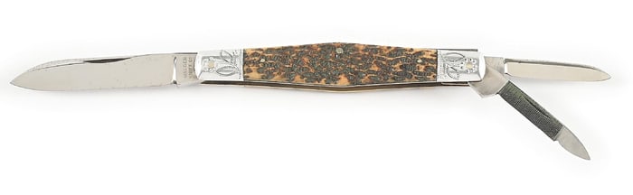 C. PRE-1920S WALDEN KNIFE CO. NY BONE HANDLE SWELL CENTER WHITTLER.