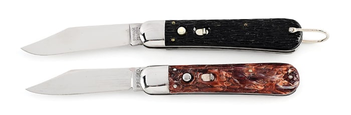 LOT OF 2: SCHRADE WALDEN NY USA M2 PARATROOPER WITH BAIL AND A PRESTO MADE IN USA, SCHRADE GEO.