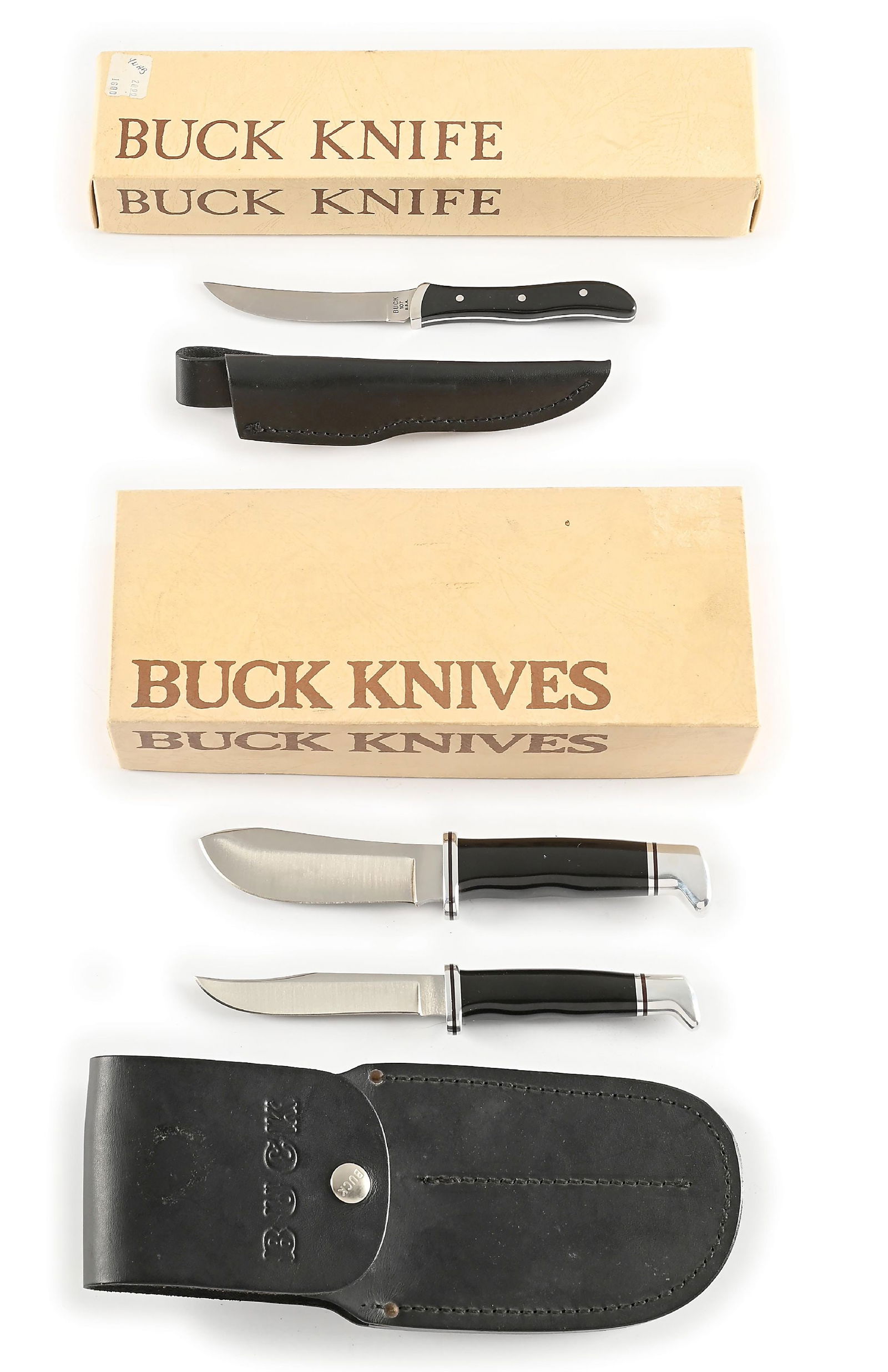 LOT OF 2: BUCK SHEATH KNIVES IN ORIGINAL BOXES. (1 of 7)
