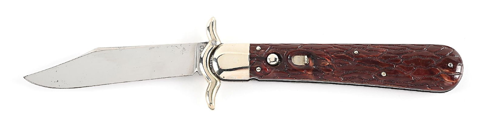 GEO. SCHRADE KNIFE CO. INC. PRESTO “BRAIN” PLASTIC/CELLULOID HANDLE LAZY “W” (1 of 7)