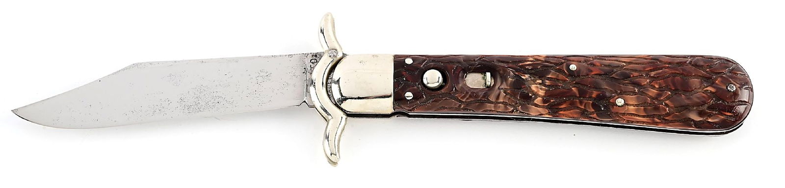 GEO. SCHRADE KNIFE CO. INC. PRESTO “BRAIN” PLASTIC/CELLULOID HANDLE LAZY “W” (1 of 8)