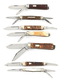 LOT OF 7: C. 1800S-1920S PENNSYLVANIA BRAND POCKET KNIVES.