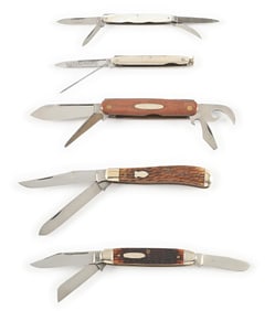 LOT OF 5: SCHRADE AND SCHRADE CUT CO. POCKET KNIVES.