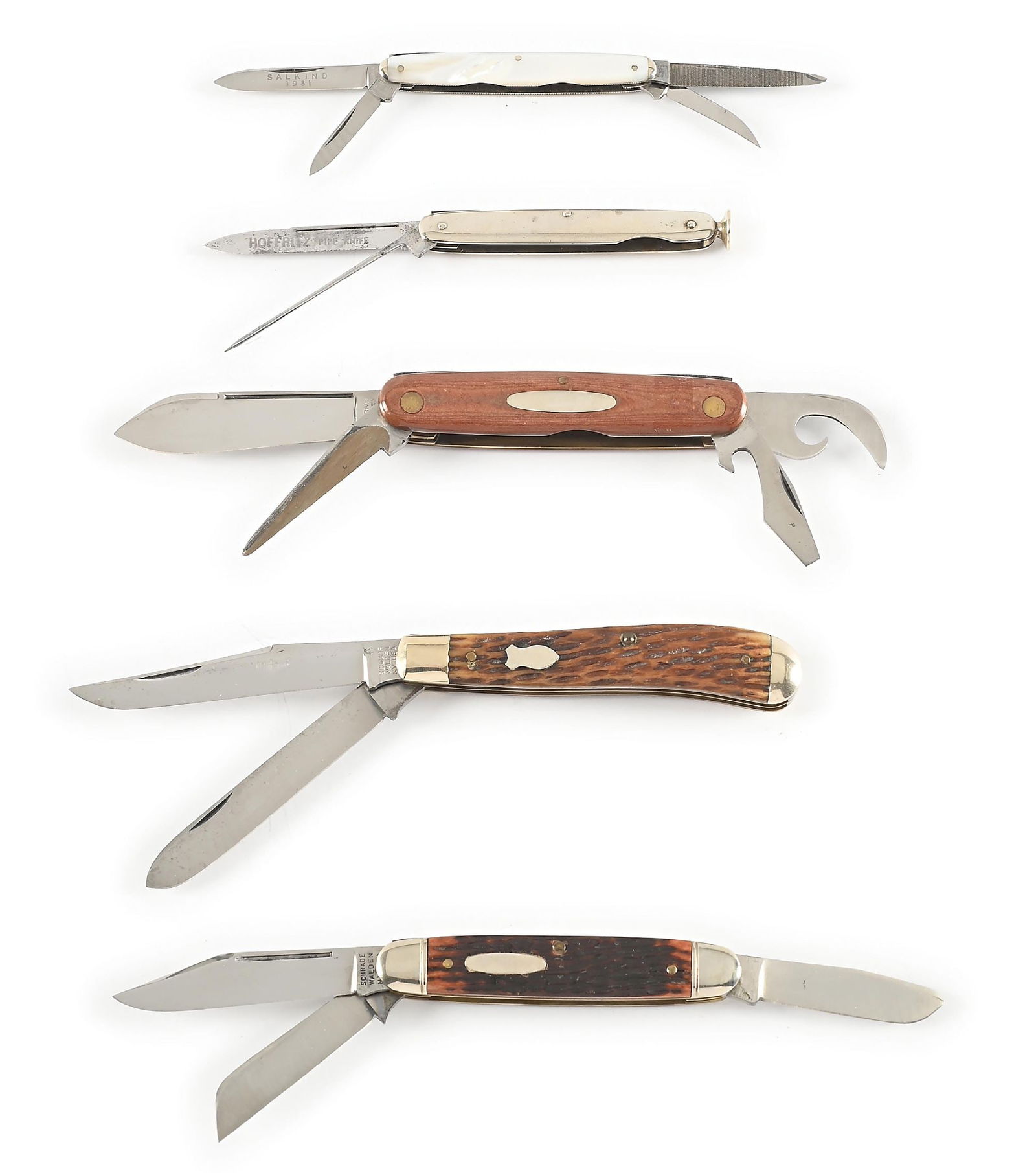 LOT OF 5: SCHRADE AND SCHRADE CUT CO. POCKET KNIVES. (1 of 12)