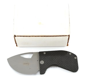 MICROTECH "OPTION II" CARBON FIBER HANDELED TACYICAL FOLDING KNIFE.